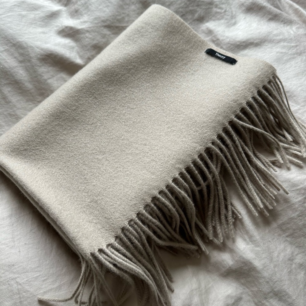 Theory Oatmeal Cashmere Scarf